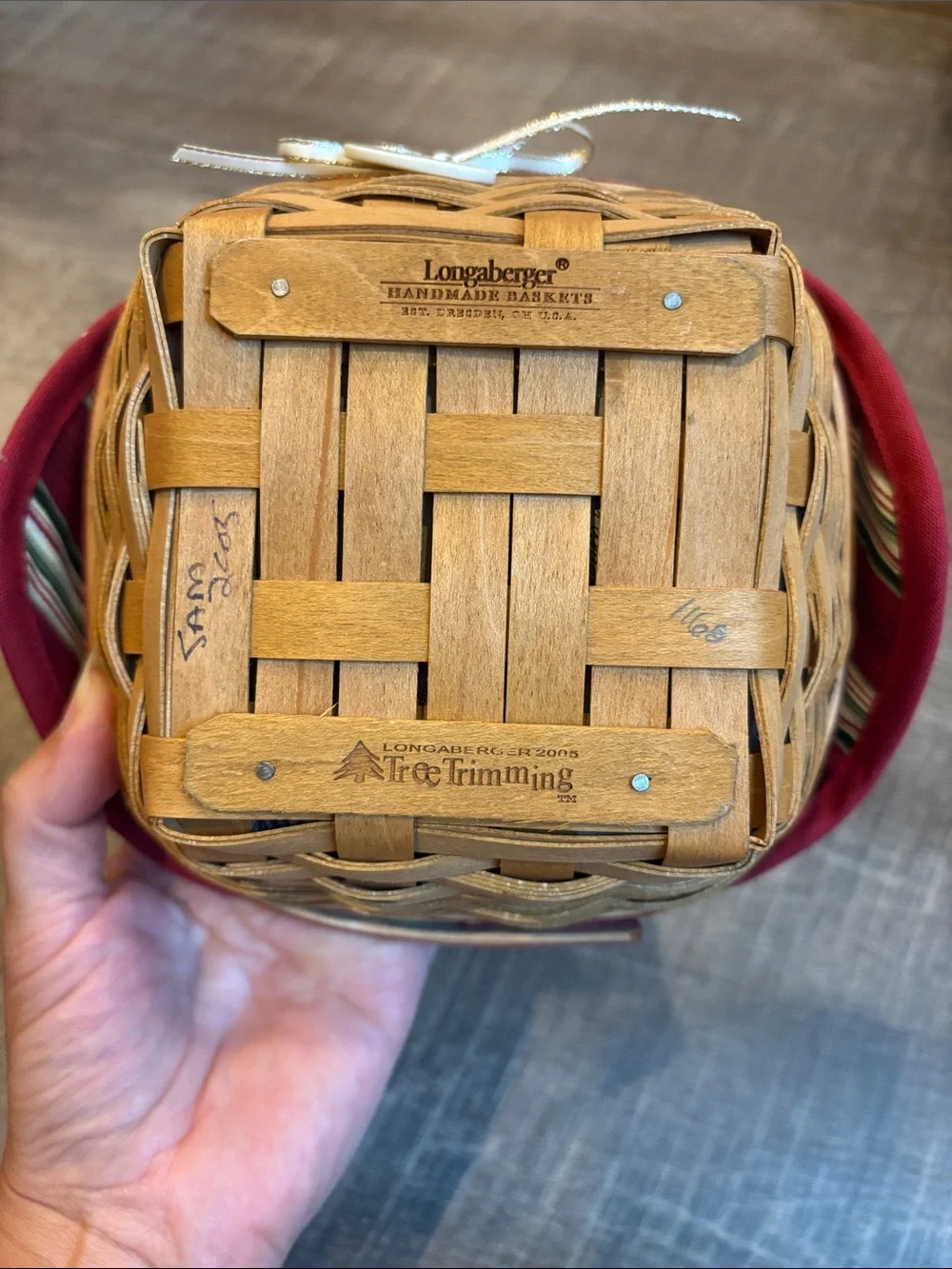 Longaberger 2005 Tree Trimming Tinsel Basket Set with Original Box